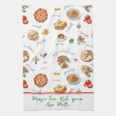 Fun Italian Food Lover Mangia Bene Geschirrtuch (Vertikal)