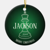 Fun Ivory King Chess Piece mit Namen Keramik Ornament (Vorne)