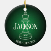 Fun Ivory King Chess Piece mit Namen Keramik Ornament (Hinten)