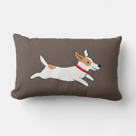Fun Jack Russell Terrier Cartoon Dog Running Lendenkissen