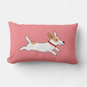 Fun Jack Russell Terrier Cartoon Dog Running Lendenkissen