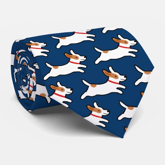 Fun Jack Russell Terriers Pattern Dog Lover Krawatte (Gerollt)