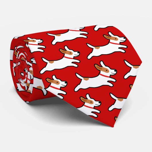 Fun Jack Russell Terriers Pattern Dog Lover's Kraw Krawatte (Gerollt)