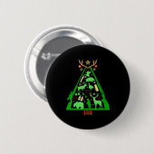 Fun Jagd Hirsch und Elk Hunter Weihnachtsbaum Hun Button (Vorne & Hinten)