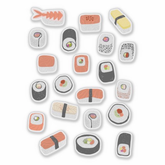 Fun Japanisch Sushi Aufkleber (Vorderseite)