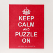Fun jigsaw message "Behalt Calm and Puzzle On", (Vertikal)