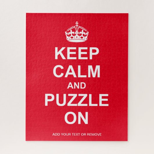 Fun jigsaw message "Behalt Calm and Puzzle On", (Vertikal)