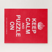 Fun jigsaw message "Behalt Calm and Puzzle On", (Horizontal)