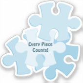 Fun Jigsaw Puzzle Birthday Blue Favor Aufkleber (Vorderseite)