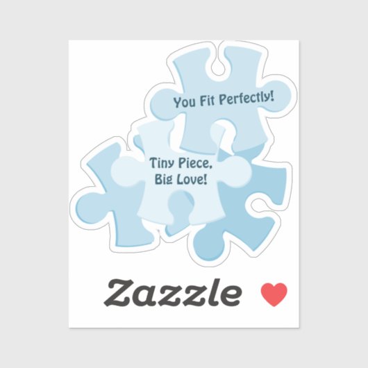 Fun Jigsaw Puzzle Blue Birthday Motto Favor Aufkleber (Blatt)