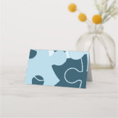 Fun Jigsaw Puzzle Blue Kids Birthday Party Platzkarte (Rückseite)