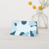 Fun Jigsaw Puzzle Blue Kids Birthday Party Platzkarte (Vorderseite)