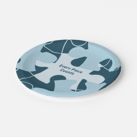 Fun Jigsaw Puzzle Custom Birthday Party Motto Pappteller (Schrägansicht)