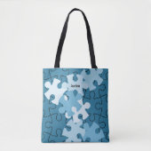 Fun Jigsaw Puzzle Custom Name & Motto Blue Tasche (Vorderseite)