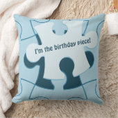 Fun Jigsaw Puzzle "I’m the birthday piece!" Blue Kissen (Decke)