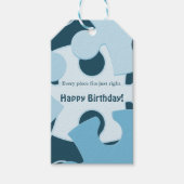 Fun Jigsaw Puzzle in Blue Kids Happy Birthday  Geschenkanhänger (Vorderseite)