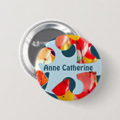 Fun Jigsaw Puzzle Kids Birthday Party Round Name Button (Vorne & Hinten)