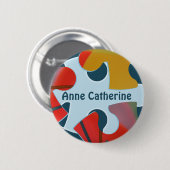 Fun Jigsaw Puzzle Kids Birthday Party Round Name  Button (Vorne & Hinten)