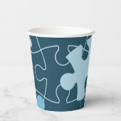 Fun Jigsaw Puzzle Kids Happy Birthday Name Blue Pappbecher (Rückseite)