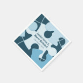 Fun Jigsaw Puzzle Kids Happy Birthday Name Blue Serviette (Ecke)