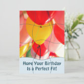 Fun Jigsaw Puzzle "Mock" 12pc Custom Photo B'day Karte (Stehend Vorderseite)