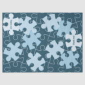 Fun Jigsaw Puzzle Piece in Blue "Thank you!" Seidenpapier (Vorderseite)