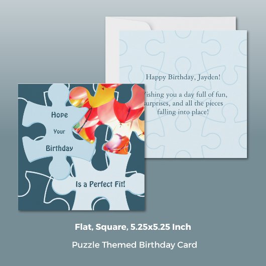 Fun Jigsaw Puzzle Pieces Birthday Greeting Karte