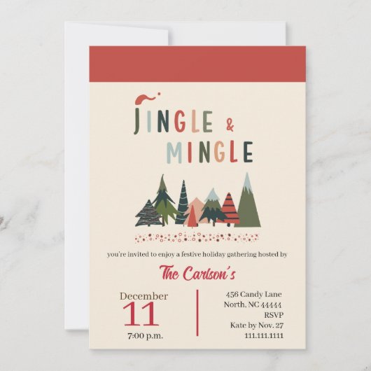 Fun Jingle und Mingle Weihnachten Party Einladung (Vorderseite)