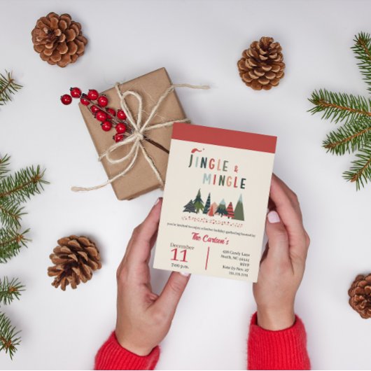 Fun Jingle und Mingle Weihnachten Party Einladung
