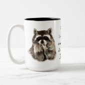 Fun Job Zitat Niedliche Raccoon Tierarbeit Zwei-To Zweifarbige Tasse (Links)