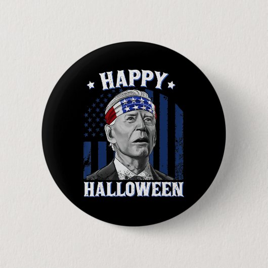 Fun Joe Biden glückliches Halloween verwirrt für 4 Button (Vorderseite)