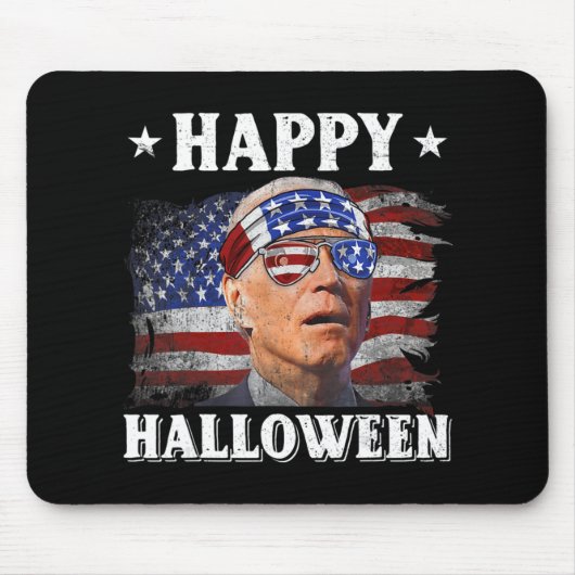 Fun Joe Biden Happy Halloween Verwirrte den Juli Mousepad (Vorne)