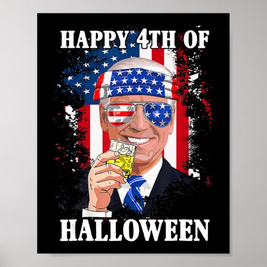 Fun Joe Biden Happy Halloween Verwirrte den Juli Poster (Vorne)