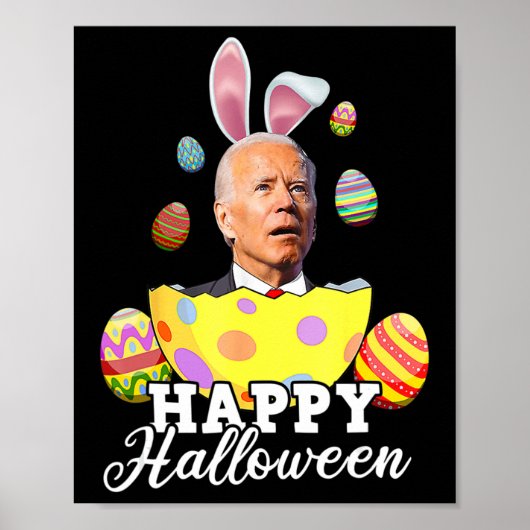 Fun Joe Biden Happy Halloween verwirrte Osterfahru Poster (Vorne)