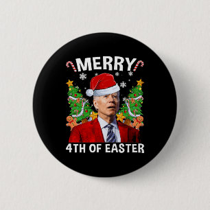 Fun Joe Biden Weihnachtsfeier Weihnachtsmannmütze  Button