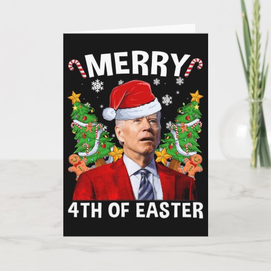 Fun Joe Biden Weihnachtsfeier Weihnachtsmannmütze  Karte (Vorderseite)
