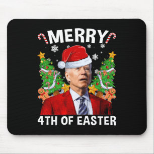 Fun Joe Biden Weihnachtsfeier Weihnachtsmannmütze Mousepad