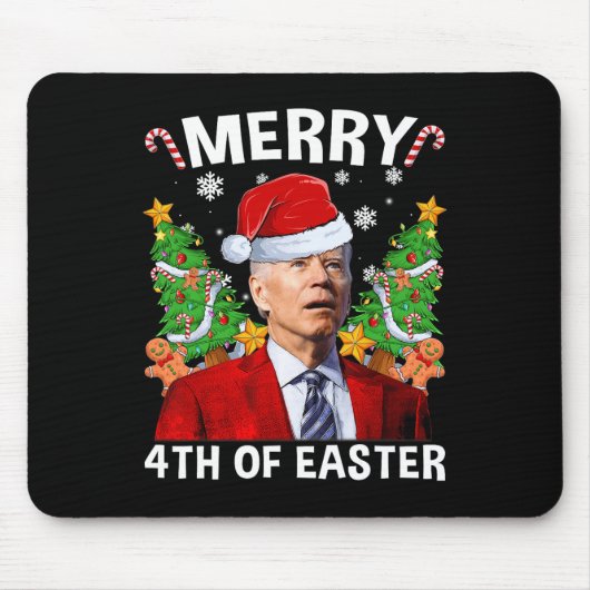 Fun Joe Biden Weihnachtsfeier Weihnachtsmannmütze Mousepad (Vorne)