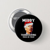 Fun Joe Biden Weihnachtsmannmütze Merry Erntedank Button (Vorne & Hinten)