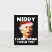 Fun Joe Biden Weihnachtsmannmütze Merry Erntedank  Karte (Vorderseite)