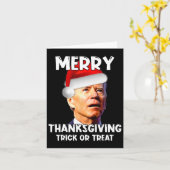 Fun Joe Biden Weihnachtsmannmütze Merry Erntedank Karte (Gelbe Blume)