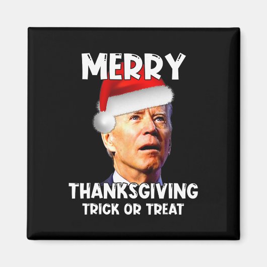 Fun Joe Biden Weihnachtsmannmütze Merry Erntedank  Magnet (Vorne)