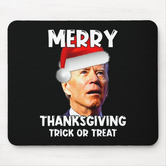 Fun Joe Biden Weihnachtsmannmütze Merry Erntedank Mousepad (Vorne)