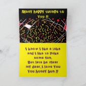 Fun Joke-Nachricht und zany gemischte Farbgestaltu Karte (Innenseite)