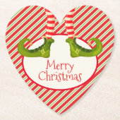Fun Jolly Christmas Elf Legs Holiday Heart Untersetzer (Vorderseite)