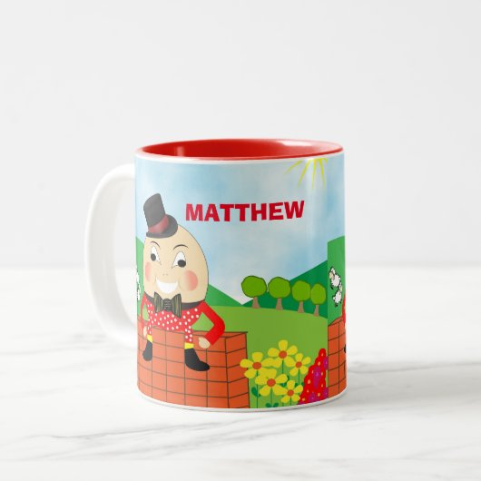 Fun Jolly Humpty Dumpty Niedlich Personalisiert Zweifarbige Tasse (Vorderseite Links)