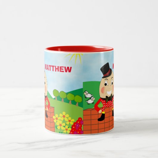 Fun Jolly Humpty Dumpty Niedlich Personalisiert Zweifarbige Tasse (Mittel)