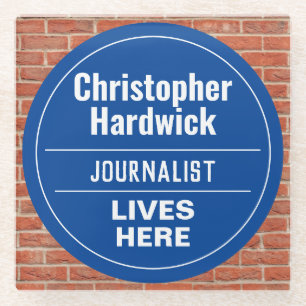 Fun Journalist Wall Plaque Style Glass Untersetzer