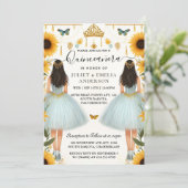 Fun Joy Lily Twin Dual Joint Double Quinceanera Einladung (Stehend Vorderseite)