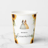 Fun Joy Lily Twin Dual Joint Double Quinceanera Pappbecher (Rückseite)